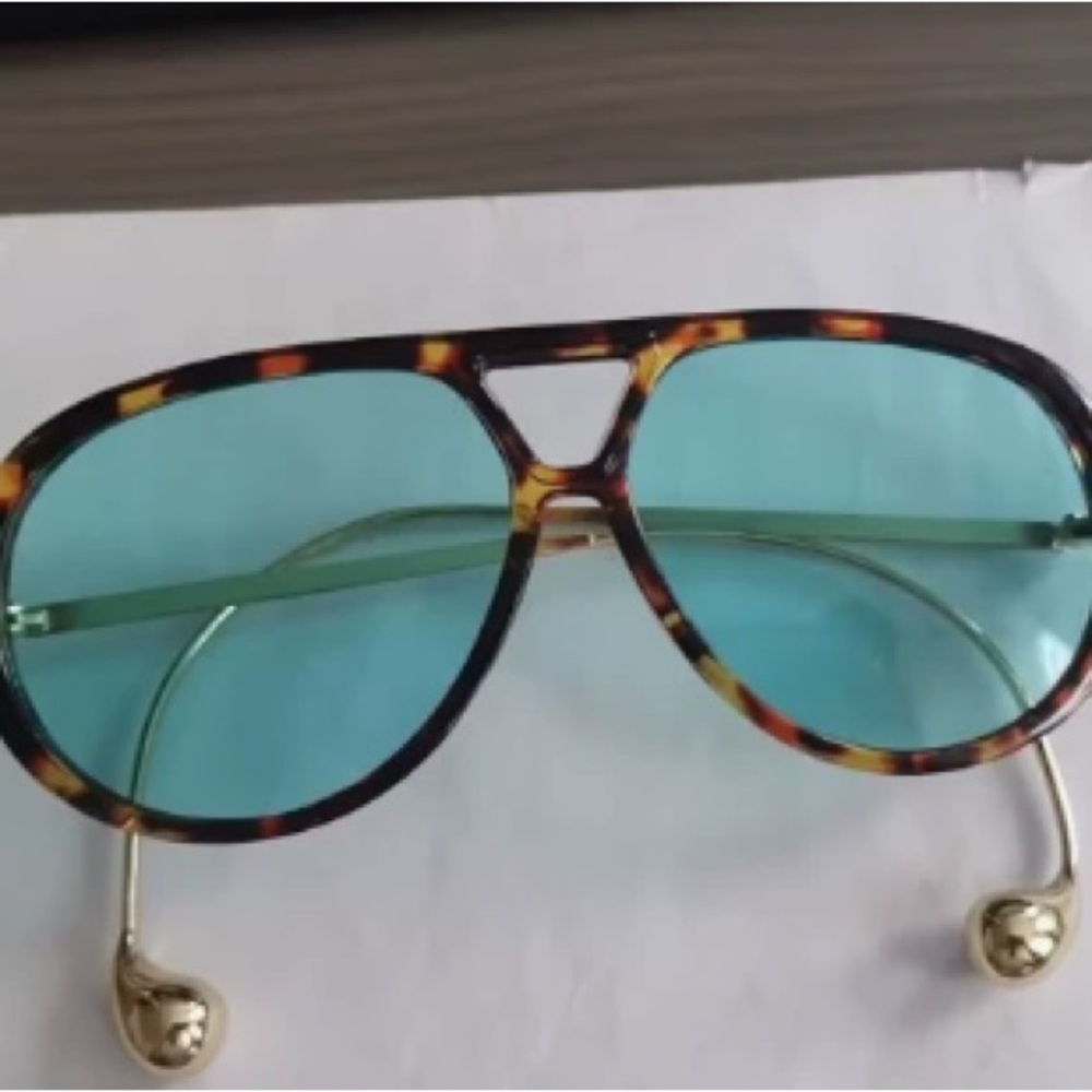 Women's Tortoiseshell Sunglasses with Blue Lenses